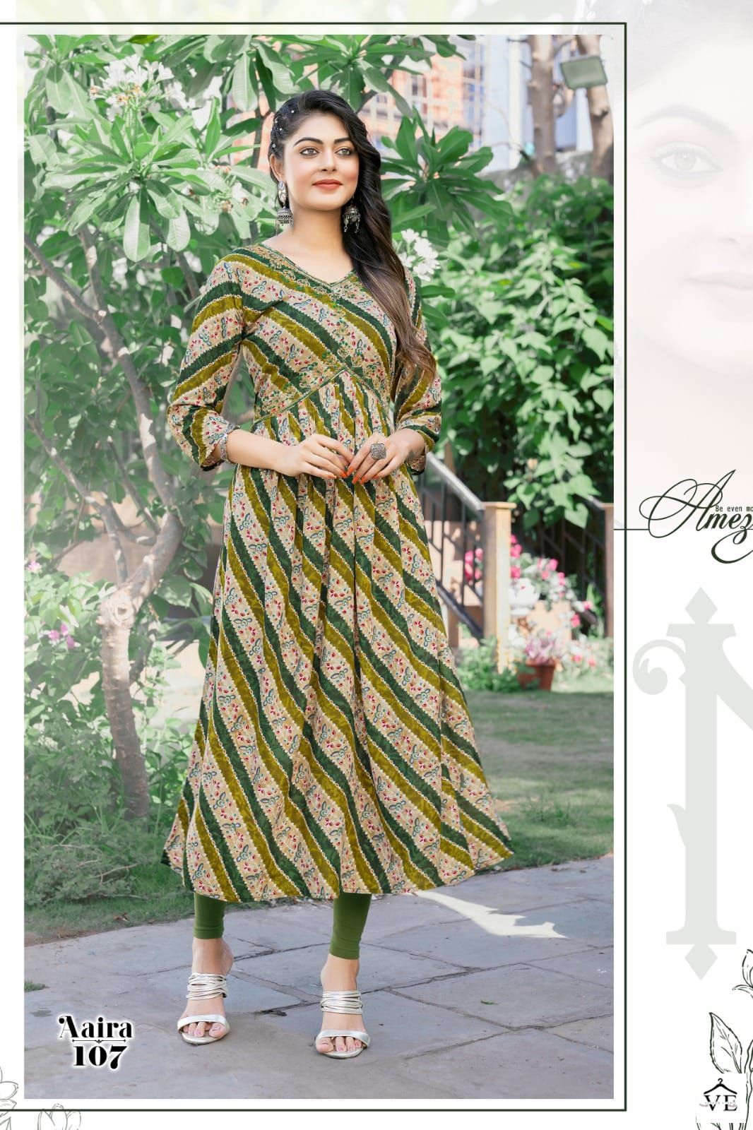 Hirwa Aaira Heavy Rayon Wholesale Long Kurtis Catalog - Image 6