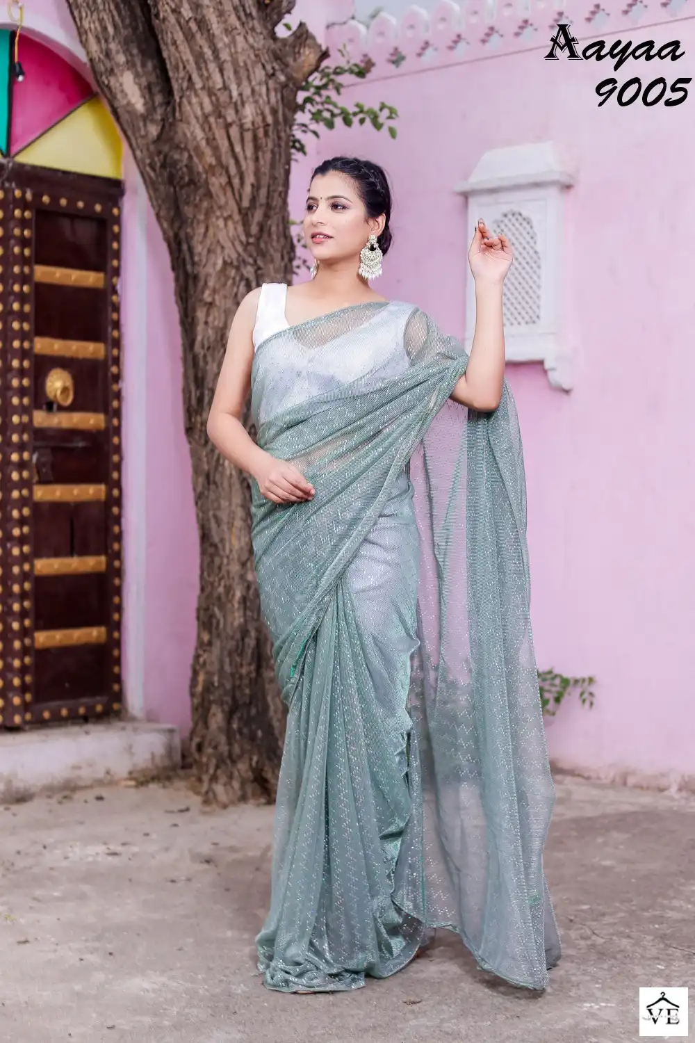 Aaya Aaradhna Vol-9 Heavy Natting Fabric Wholesale Party Wear Readymade Saree Catalog — Wholesale Sarees, MPA wholesale from Surat - Gallery Image 4