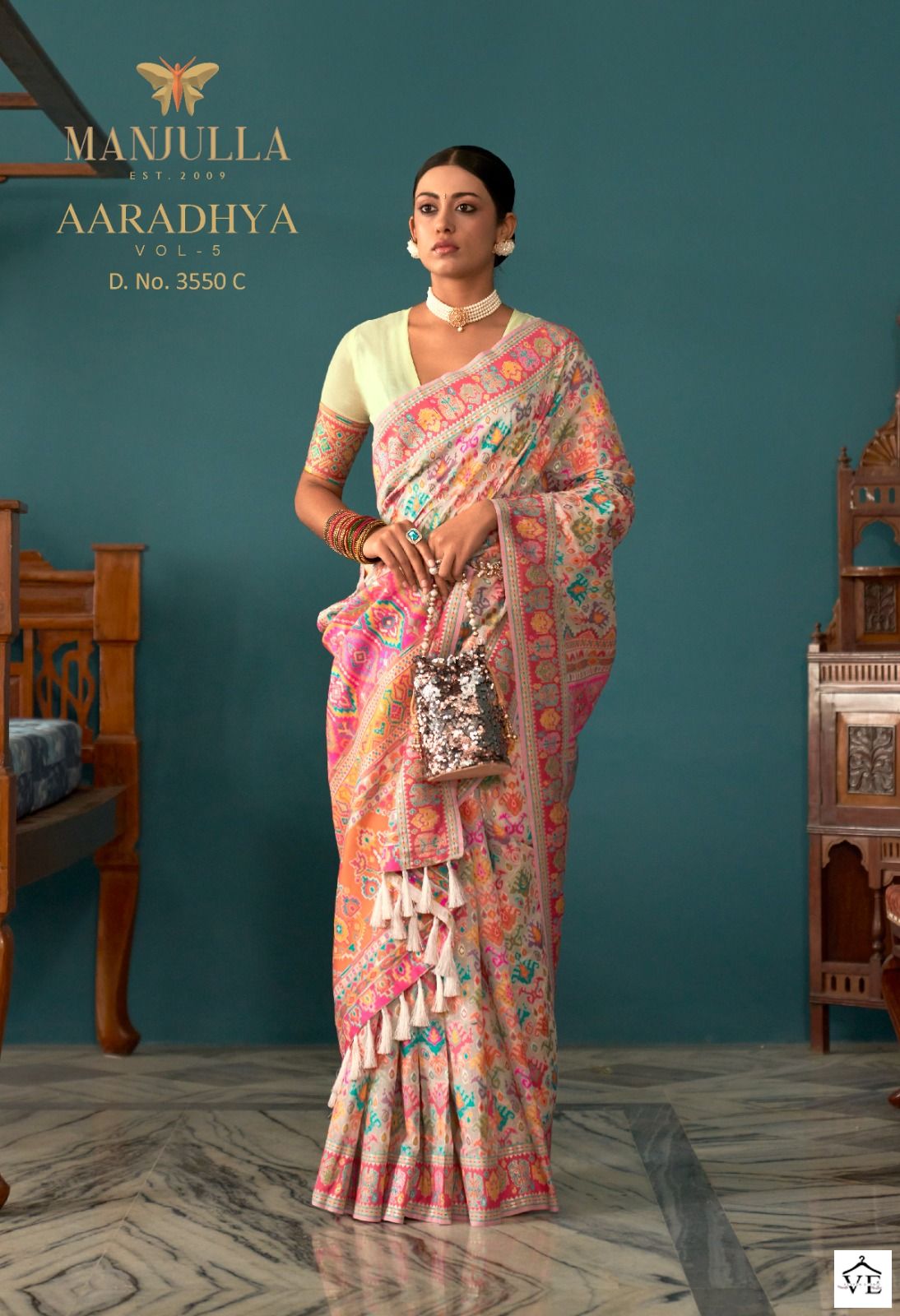 Manjulla Aaradhya Vol 5 Kashmiri Pashmina Wholesale Sarees Catalog — Wholesale Sarees, MPA wholesale from Surat - Gallery Image 2