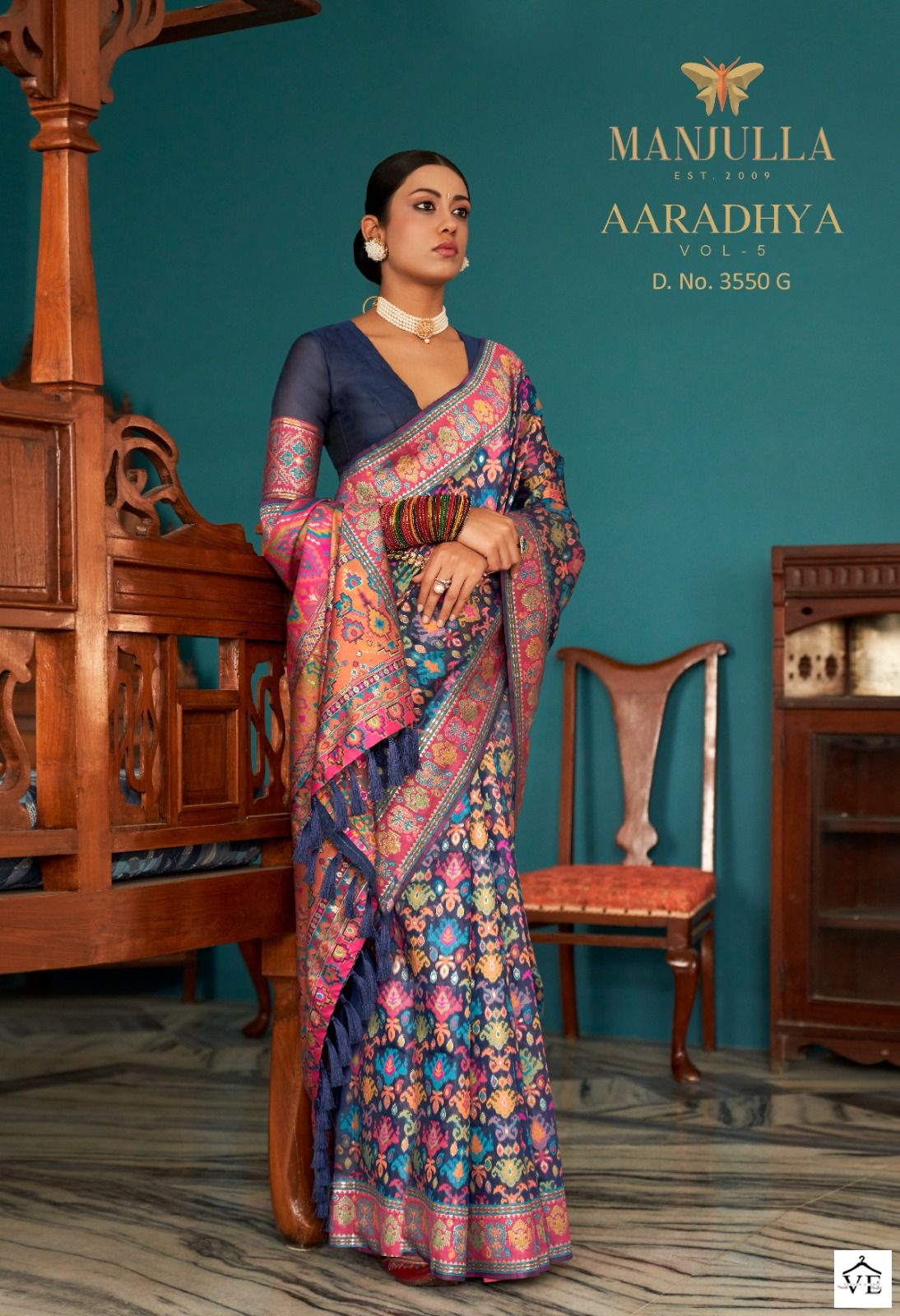 Manjulla Aaradhya Vol 5 Kashmiri Pashmina Wholesale Sarees Catalog — Wholesale Sarees, MPA wholesale from Surat - Gallery Image 5