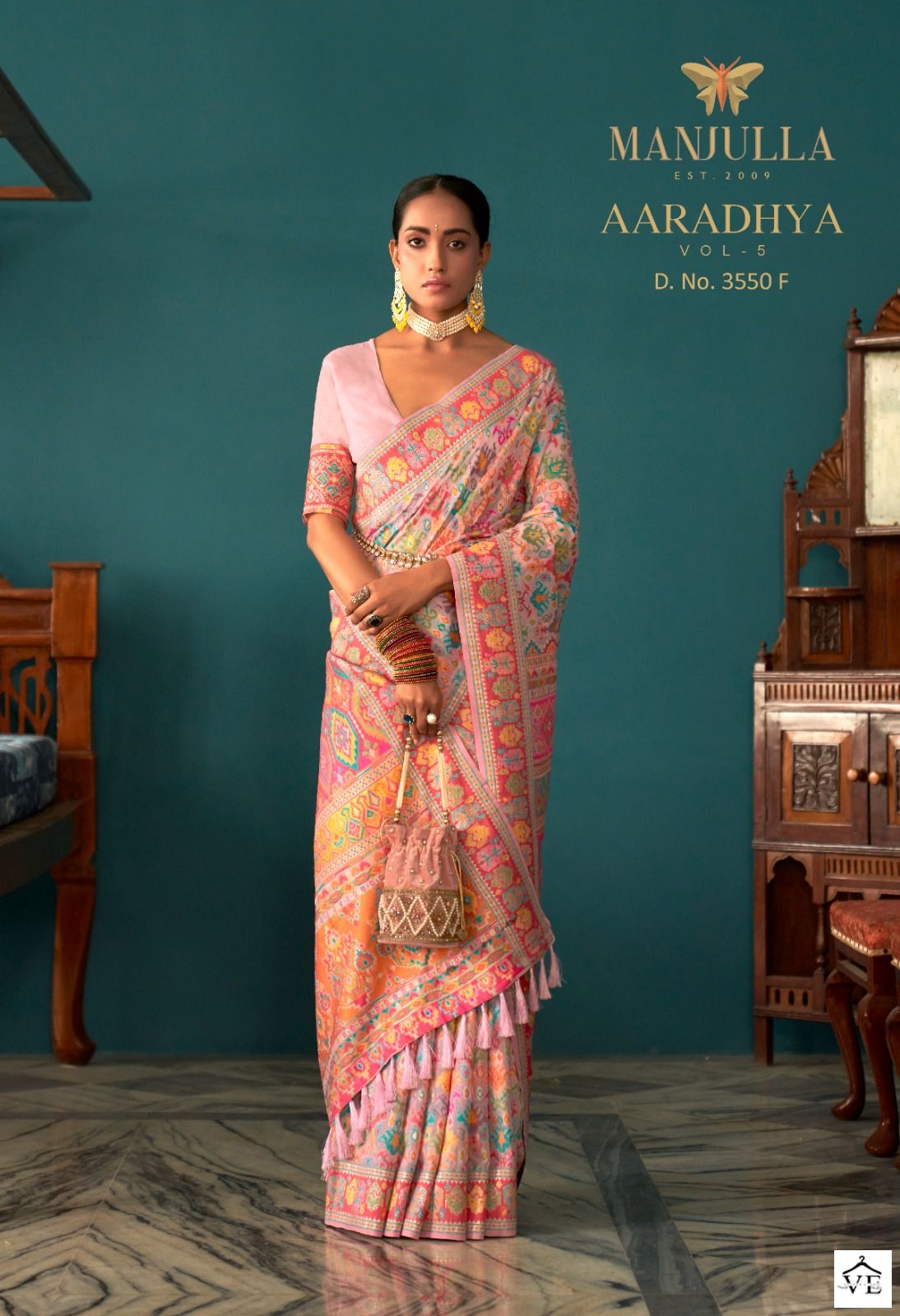 Manjulla Aaradhya Vol 5 Kashmiri Pashmina Wholesale Sarees Catalog — Wholesale Sarees, MPA wholesale from Surat - Gallery Image 6