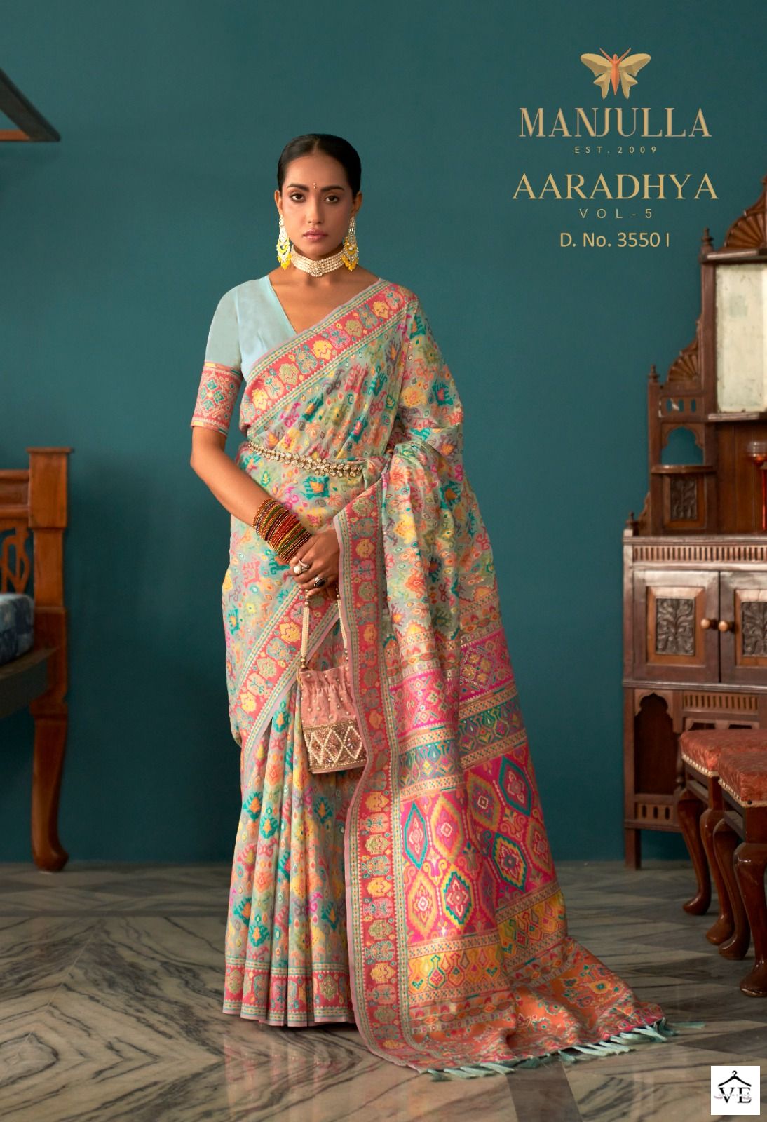 Manjulla Aaradhya Vol 5 Kashmiri Pashmina Wholesale Sarees Catalog — Wholesale Sarees, MPA wholesale from Surat - Gallery Image 7