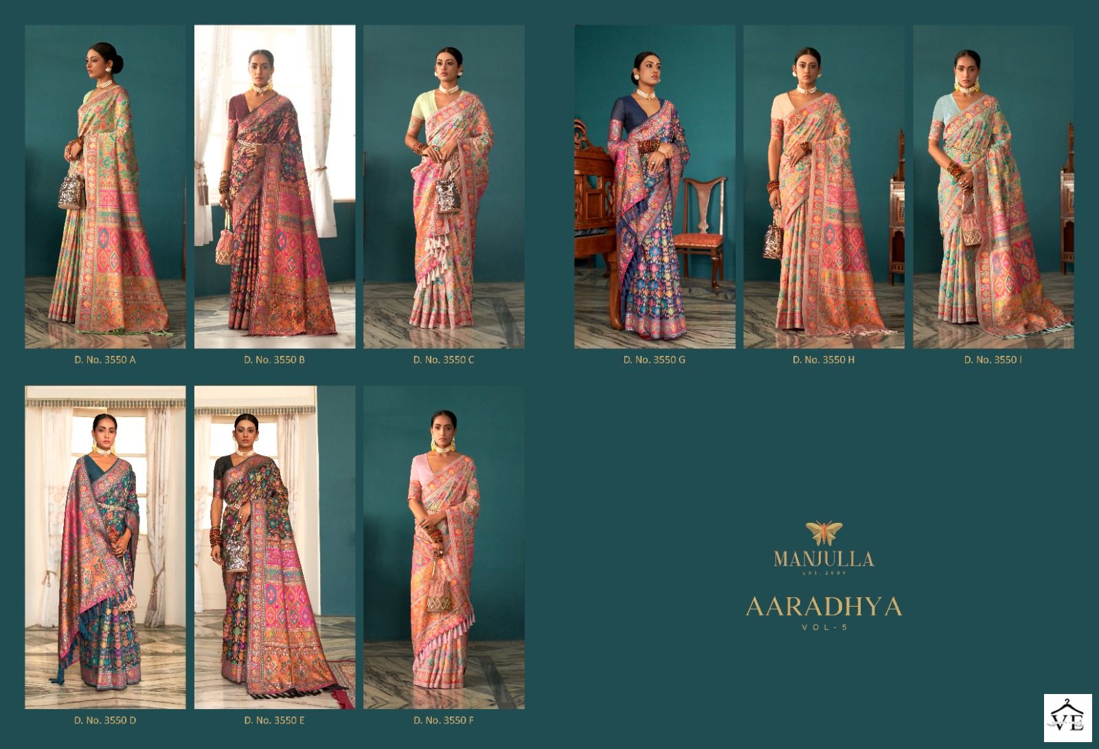 Manjulla Aaradhya Vol 5 Kashmiri Pashmina Wholesale Sarees Catalog — Wholesale Sarees, MPA wholesale from Surat — view 9