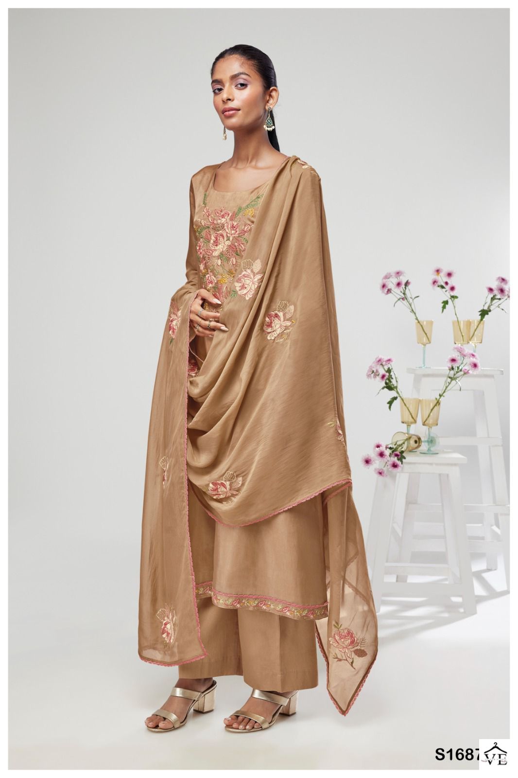 Ganga Aarusha 1687 Silk Wholesale Designer Salwar Suit Catalog — Wholesale Salwar Suits, MPA wholesale from Surat — view 2