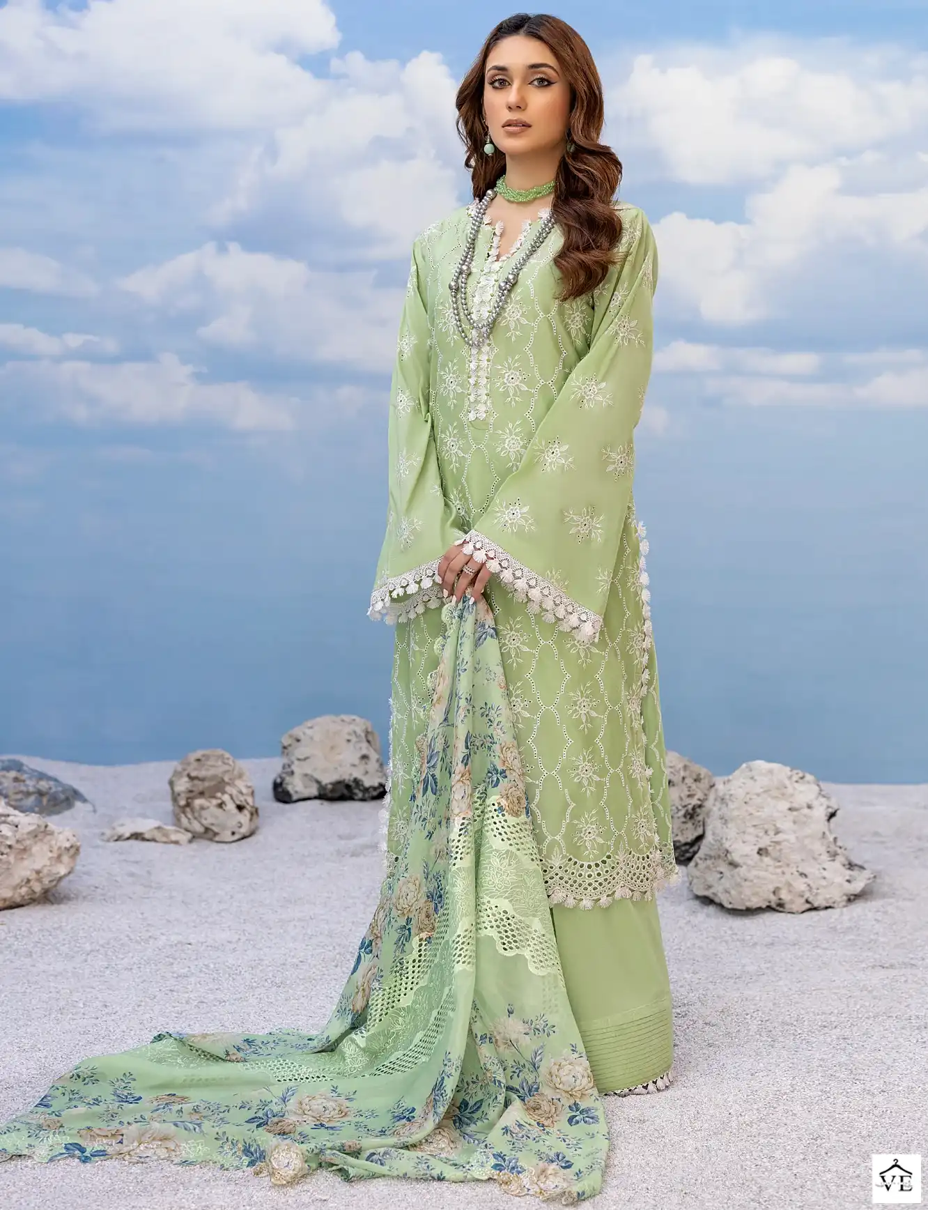 Al_Khushbu Adan Libas Vol 3-4095 Pure Cambric Cotton Wholesale Pakistani Suit — Wholesale Salwar Suits, MPA wholesale from Surat — view 1