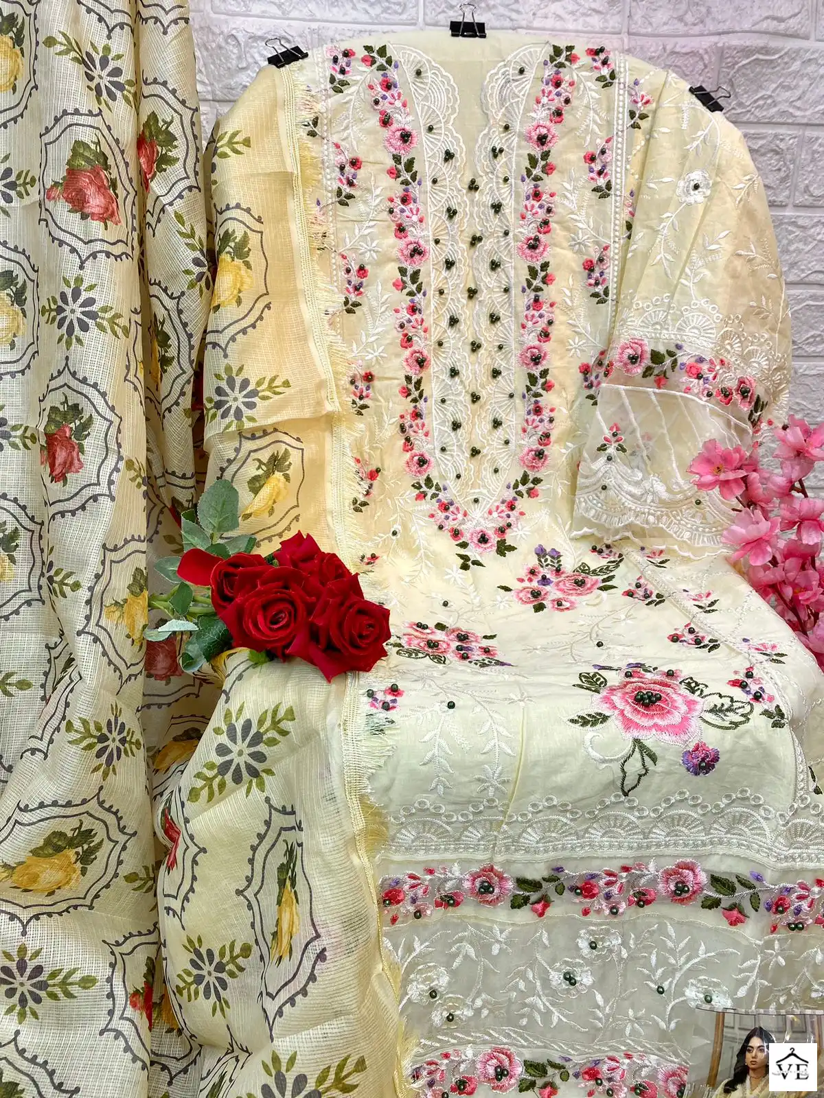 Alif Af-81 Pure Cambric Cotton Wholesale Pakistani Suit — Wholesale Salwar Suits, MPA wholesale from Surat - Gallery Image 3