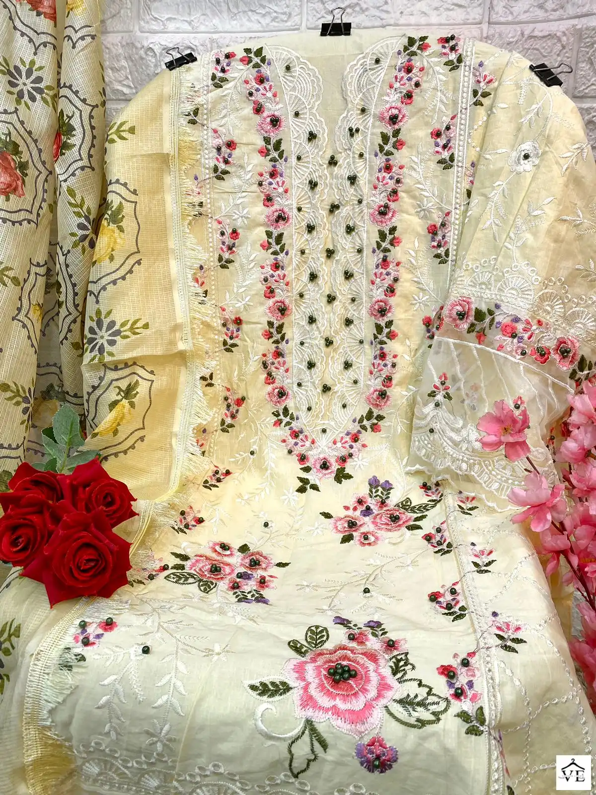 Alif Af-81 Pure Cambric Cotton Wholesale Pakistani Suit — Wholesale Salwar Suits, MPA wholesale from Surat — view 5