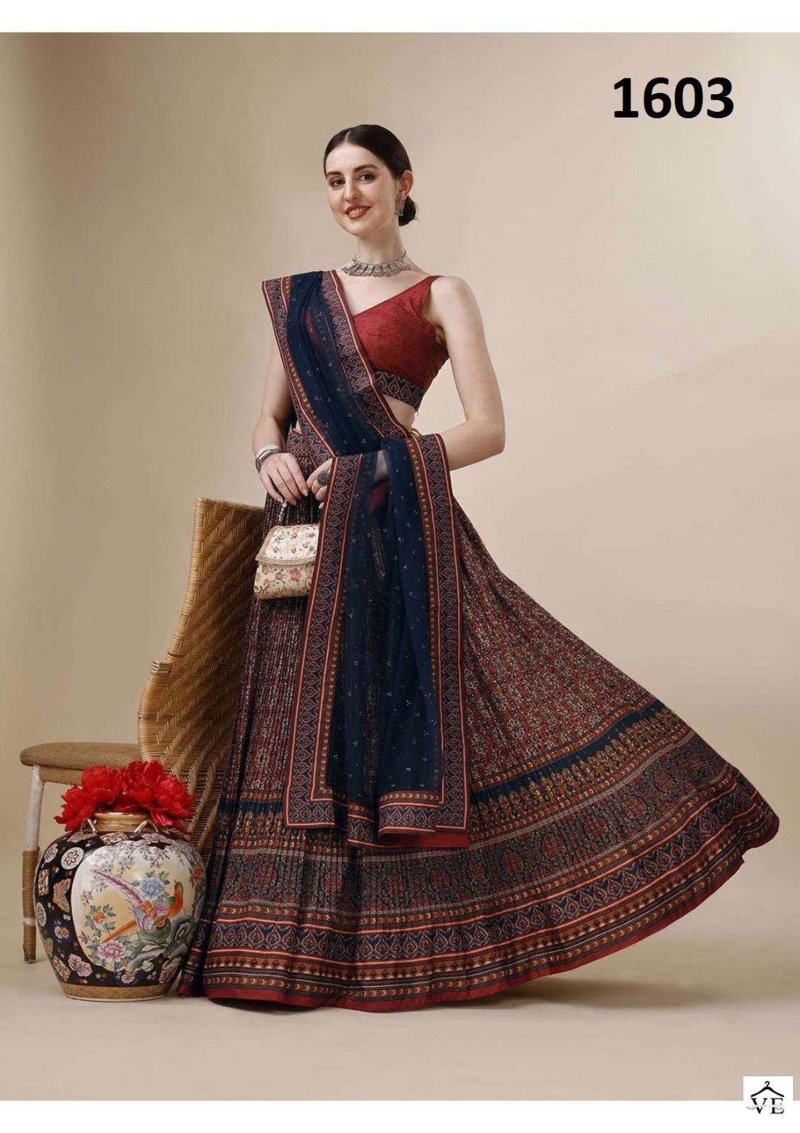 Saptrangi 1601 To 1608 Tussar Silk Wholesale Lehenga Catalog — Wholesale Lehenga, MPA wholesale from Surat — view 4