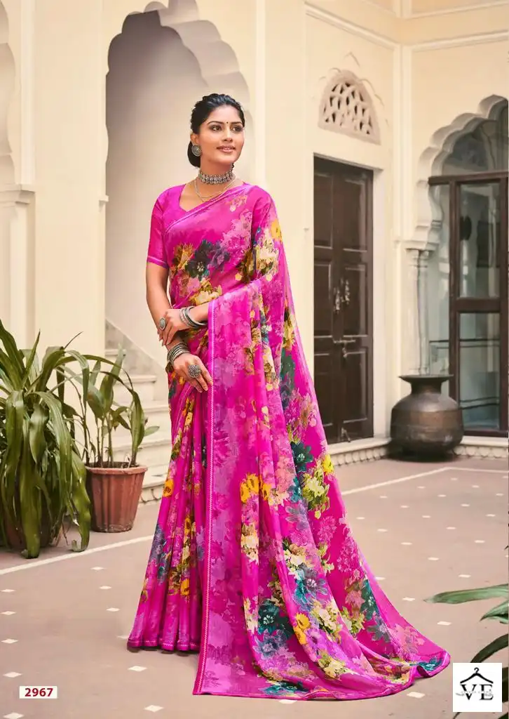 L.T Fashions Akshara 60Grm Chiffon Wholesale Sarees Catalog — Wholesale Sarees, MPA wholesale from Surat - Gallery Image 2