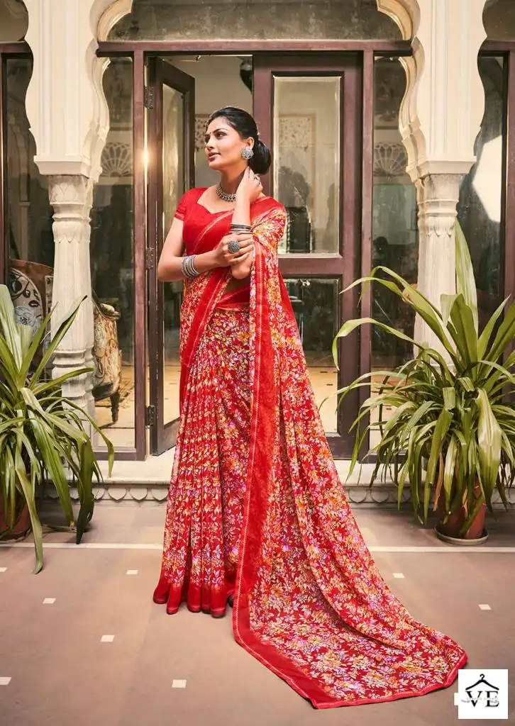 L.T Fashions Akshara 60Grm Chiffon Wholesale Sarees Catalog — Wholesale Sarees, MPA wholesale from Surat - Gallery Image 3