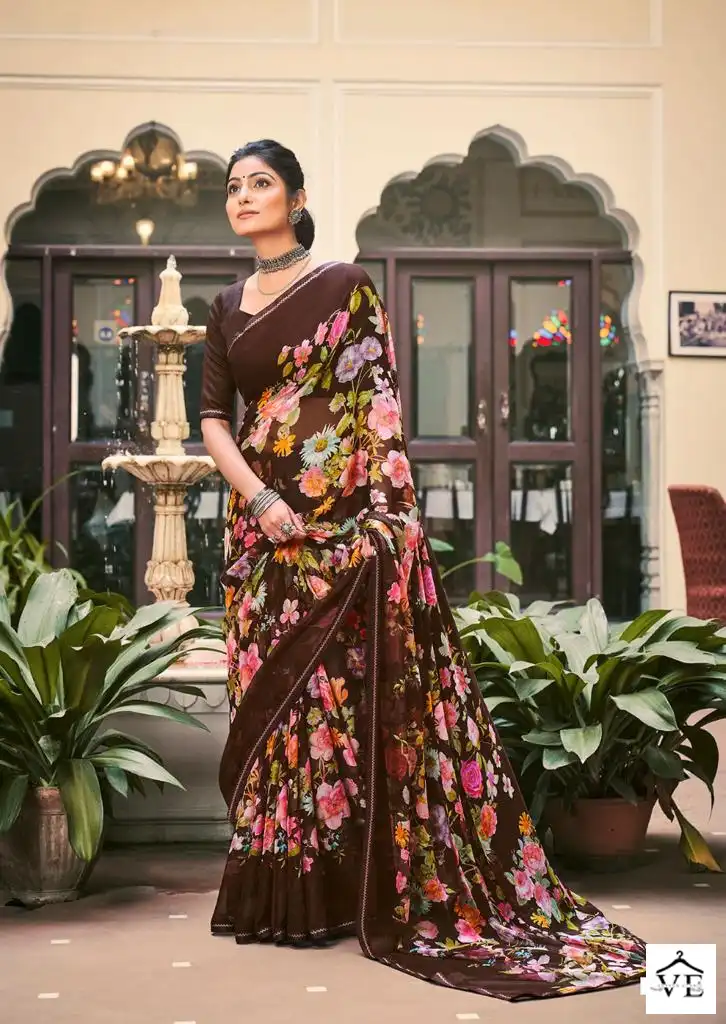 L.T Fashions Akshara 60Grm Chiffon Wholesale Sarees Catalog — Wholesale Sarees, MPA wholesale from Surat - Gallery Image 4