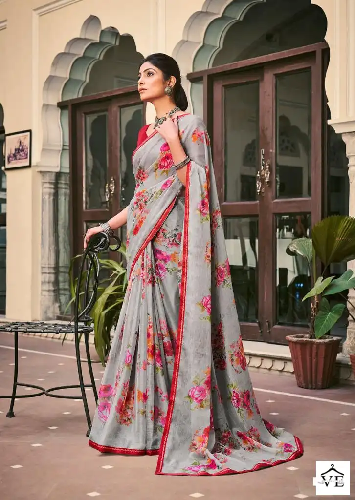 L.T Fashions Akshara 60Grm Chiffon Wholesale Sarees Catalog — Wholesale Sarees, MPA wholesale from Surat - Gallery Image 5