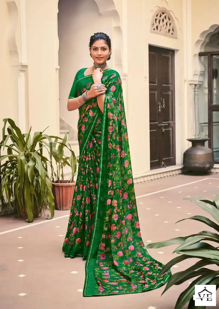L.T Fashions Akshara 60Grm Chiffon Wholesale Sarees Catalog — Wholesale Sarees, MPA wholesale from Surat - Gallery Image 6
