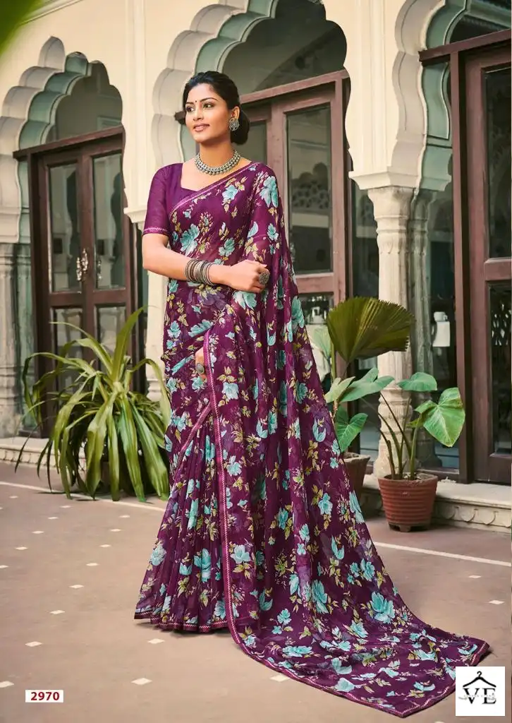L.T Fashions Akshara 60Grm Chiffon Wholesale Sarees Catalog — Wholesale Sarees, MPA wholesale from Surat - Gallery Image 8