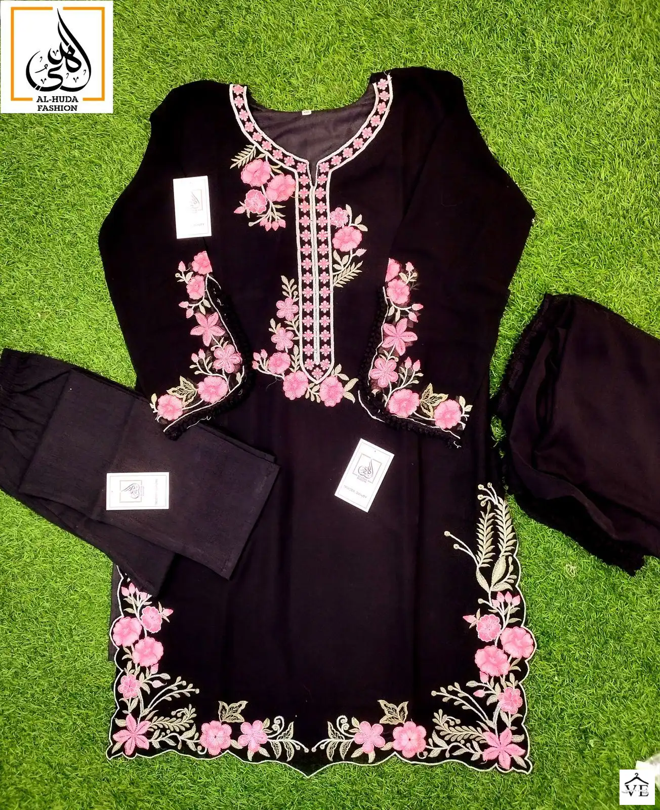 Al-Huda 108 Pure Georgette Wholesale Readymade Pakistani Suit Catalog — Wholesale Salwar Suits, MPA wholesale from Surat - Gallery Image 3