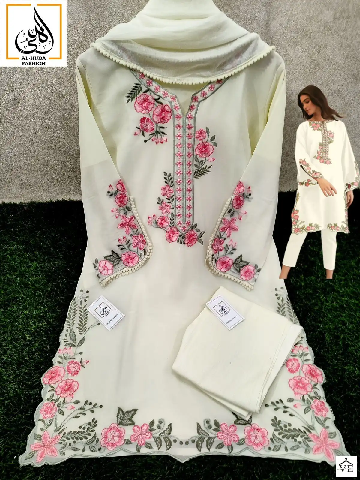 Al-Huda 108 Pure Georgette Wholesale Readymade Pakistani Suit Catalog — Wholesale Salwar Suits, MPA wholesale from Surat — view 8