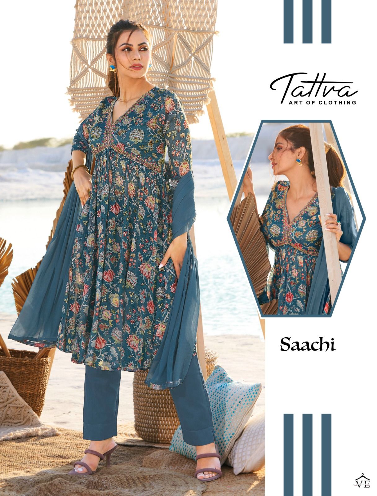 Tattva Alia Pure Viscose Chinon Wholesale Readymade Salwar Suit Catalog — Wholesale Salwar Suits, MPA wholesale from Surat - Gallery Image 2
