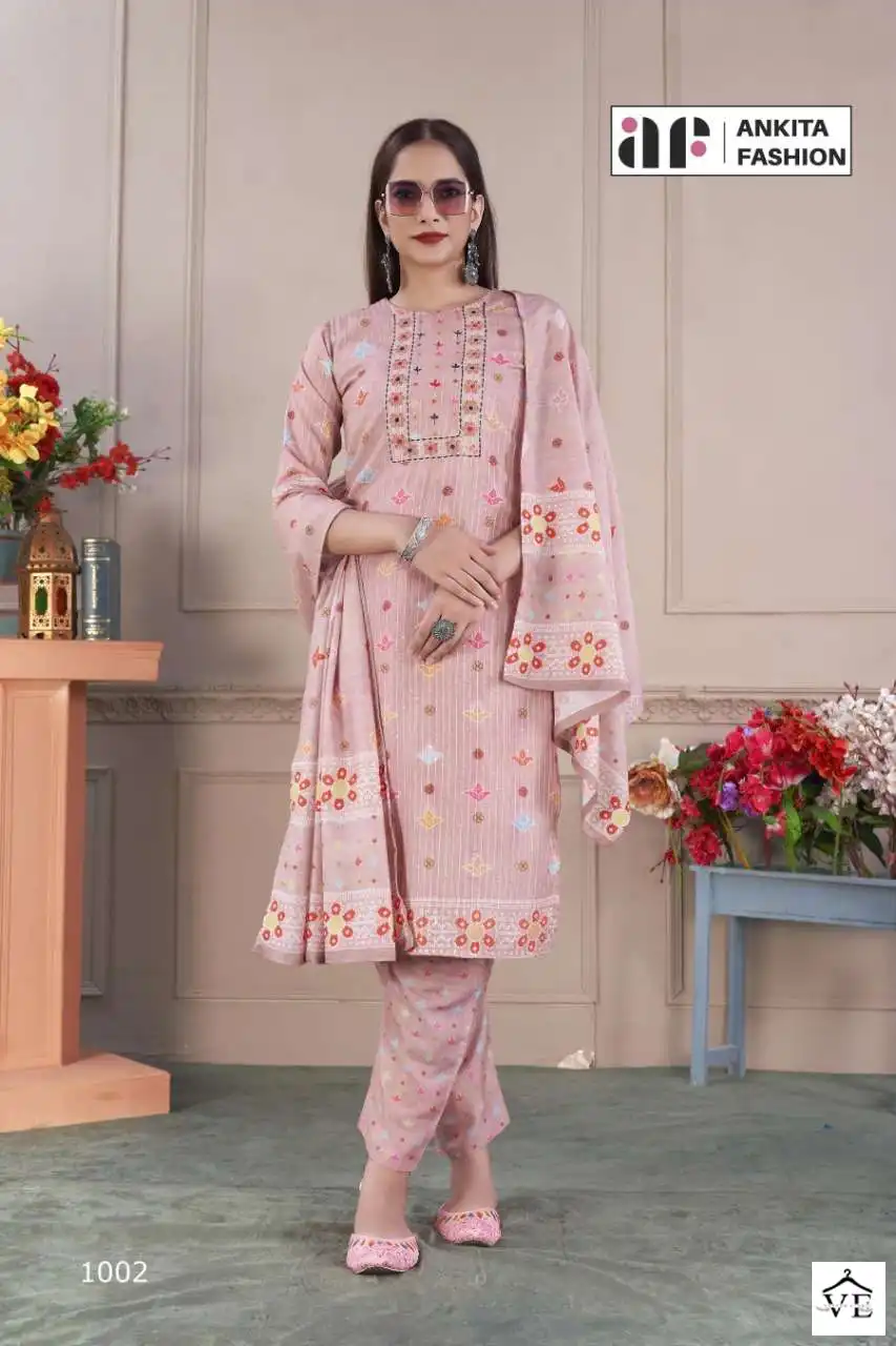 Vardan Ethnic Alisha Vol 2 Pure Muslin Wholesale Readymade Salwar Suit Catalog — Wholesale Salwar Suits, MPA wholesale from Surat - Gallery Image 2
