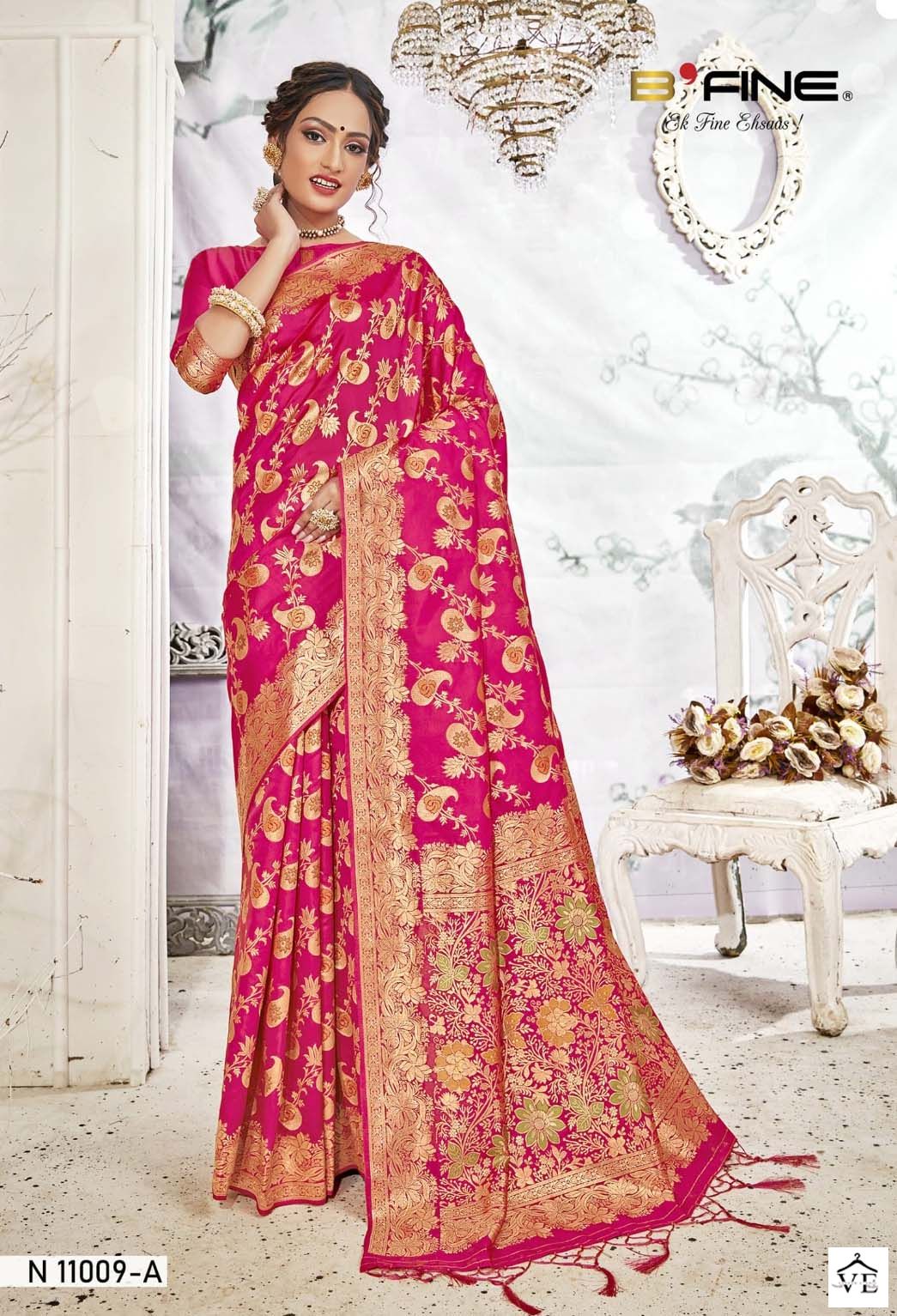 Vardan Ethnic All Time Hit Vol 3 Semi Banarasi Silk Wholesale Sarees Catalog — Wholesale Sarees, MPA wholesale from Surat — view 7
