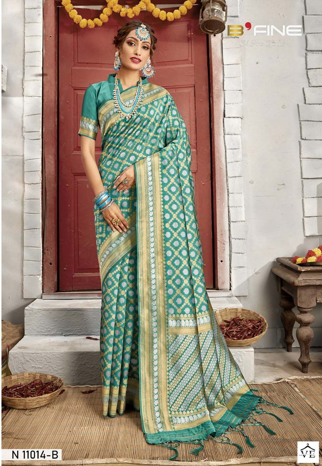 Vardan Ethnic All Time Hit Vol 4 Semi Banarasi Silk Wholesale Sarees Catalog — Wholesale Sarees, MPA wholesale from Surat - Gallery Image 3