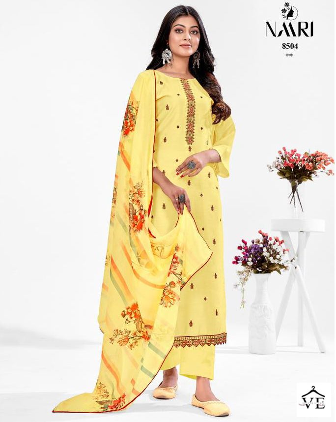 Naari Alvira Pure Silk Wholesale Designer Salwar Suit Catalog — Wholesale Salwar Suits, MPA wholesale from Surat — view 1