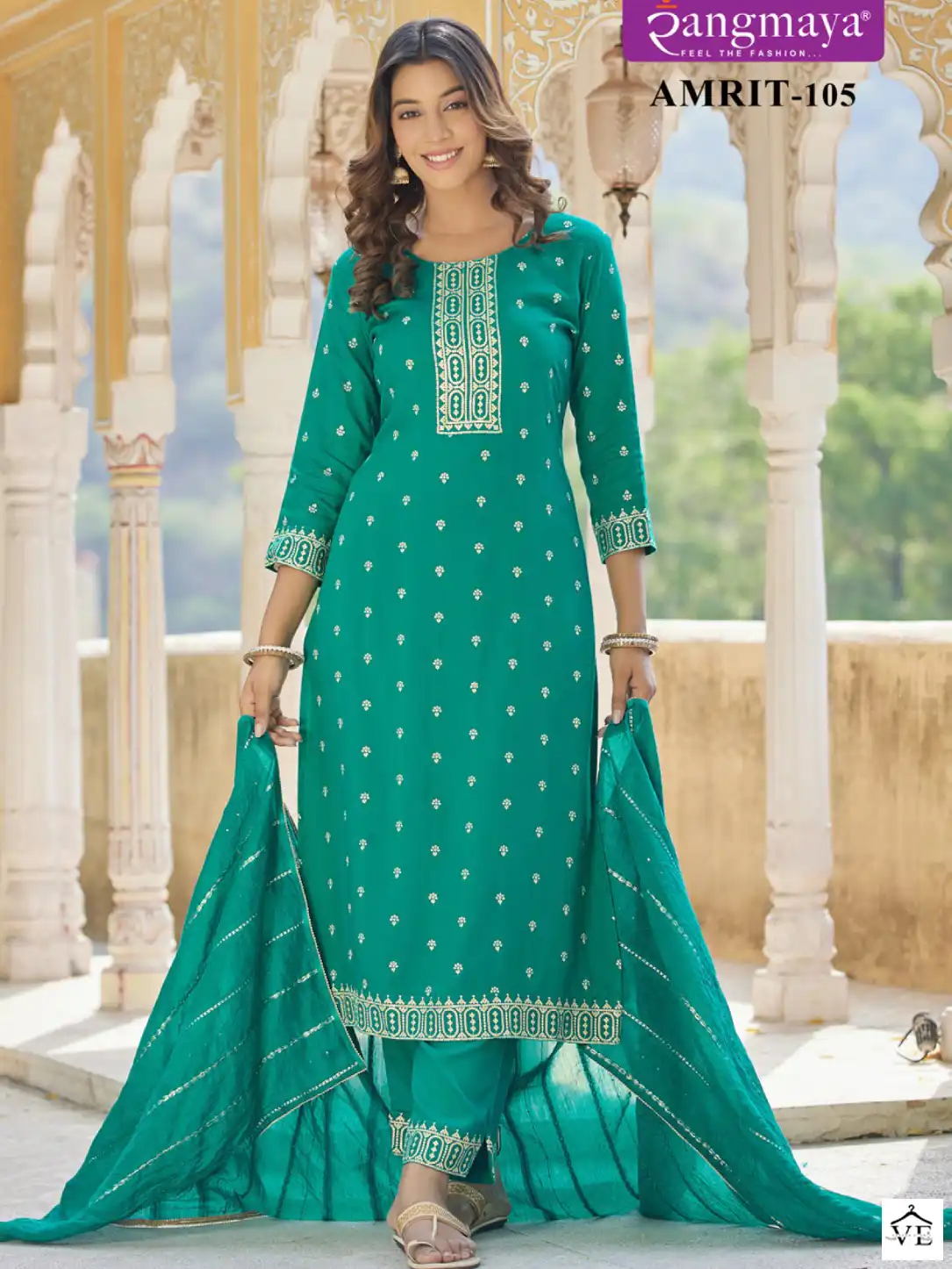 Vardan Ethnic Amrit Rayon Wholesale Readymade Salwar Suit Catalog — Wholesale Salwar Suits, MPA wholesale from Surat — view 1