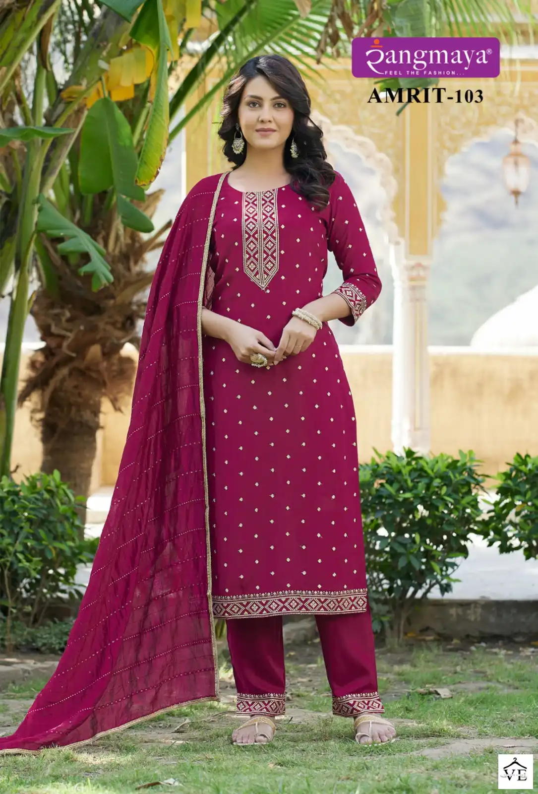 Vardan Ethnic Amrit Rayon Wholesale Readymade Salwar Suit Catalog — Wholesale Salwar Suits, MPA wholesale from Surat — view 8