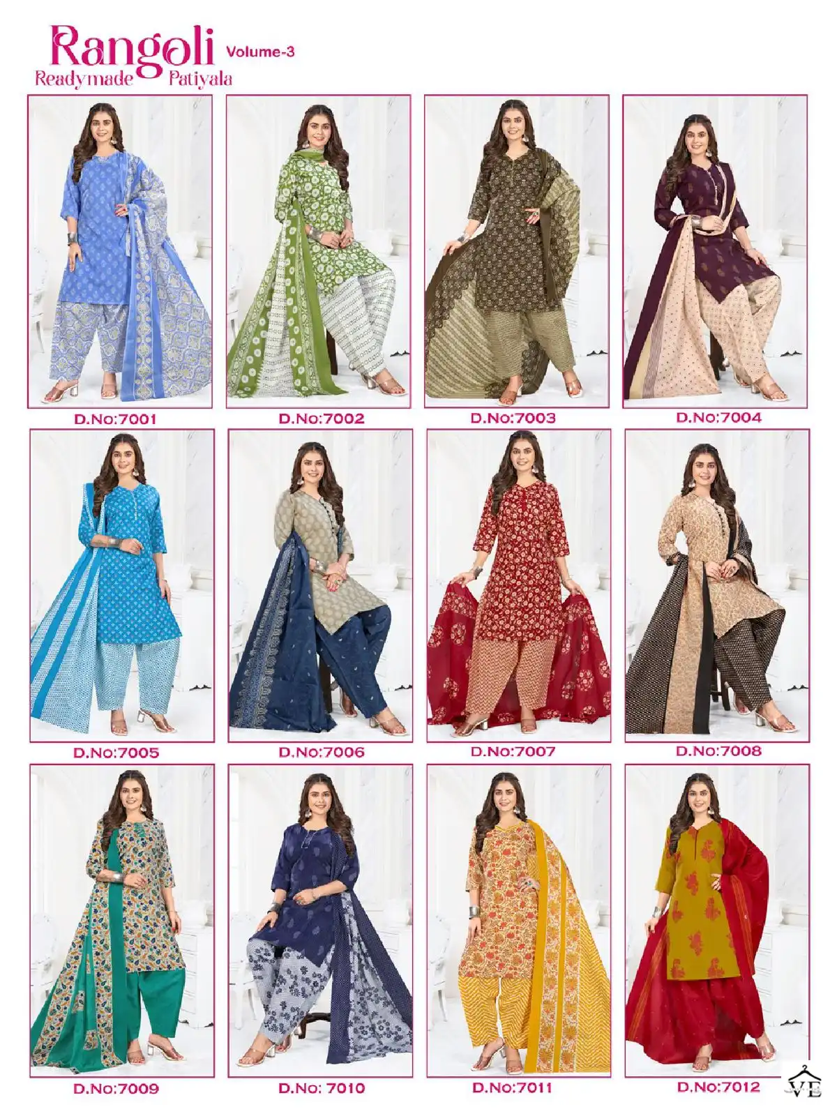 Vardan Ethnic Rangoli Patiyala Voi 3 Cotton Wholesale Readymade Salwar Suit Catalog — Wholesale Salwar Suits, MPA wholesale from Surat — view 13