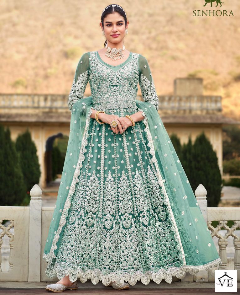 Senhora Anokhi Pure Butterfly Net Wholesale Designer Heavy Work Suits Catalog