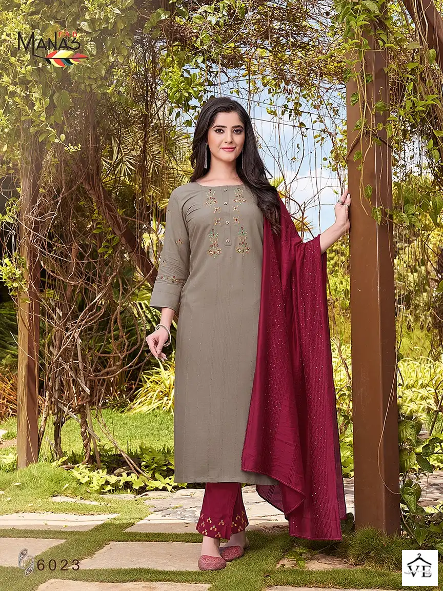 Manas Fab Arina 4 Rayon Wholesale Readymade Salwar Suit Catalog — Wholesale Salwar Suits, MPA wholesale from Surat — view 6