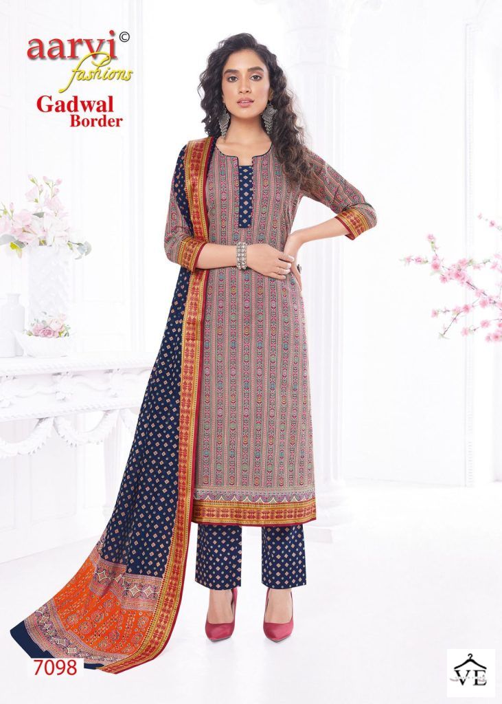 Vardan Ethnic Aarvi Gadhwal Border Vol 8 Cambric Cotton Wholesale Readymade Salwar Suit Catalog — Wholesale Salwar Suits, MPA wholesale from Surat - Gallery Image 11