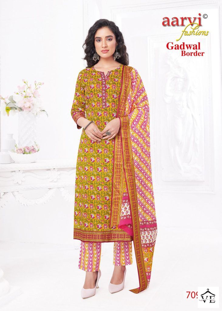 Vardan Ethnic Aarvi Gadhwal Border Vol 8 Cambric Cotton Wholesale Readymade Salwar Suit Catalog — Wholesale Salwar Suits, MPA wholesale from Surat - Gallery Image 4