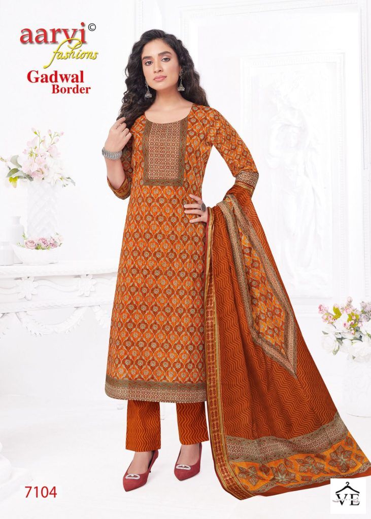 Vardan Ethnic Aarvi Gadhwal Border Vol 8 Cambric Cotton Wholesale Readymade Salwar Suit Catalog — Wholesale Salwar Suits, MPA wholesale from Surat - Gallery Image 9