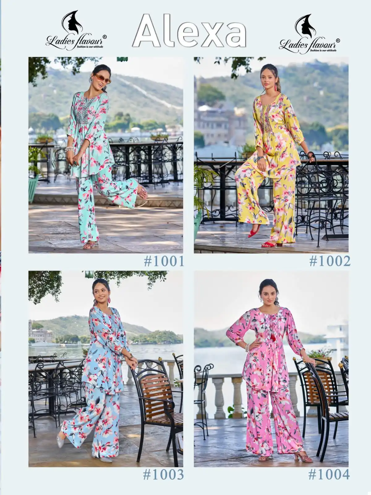 Ladies Flavour Alexa Heavy Rayon Wholesale Co-ord Set Catalog — Wholesale Kurtis, MPA wholesale from Surat — view 5