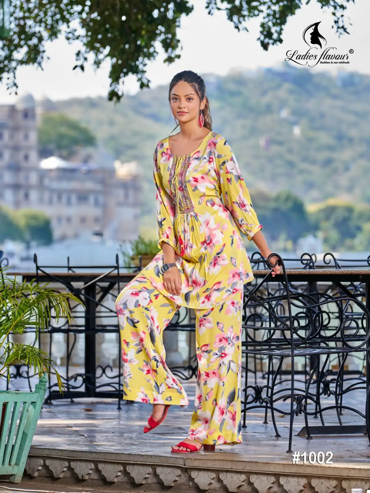 Ladies Flavour Alexa Heavy Rayon Wholesale Co-ord Set Catalog — Wholesale Kurtis, MPA wholesale from Surat - Gallery Image 4