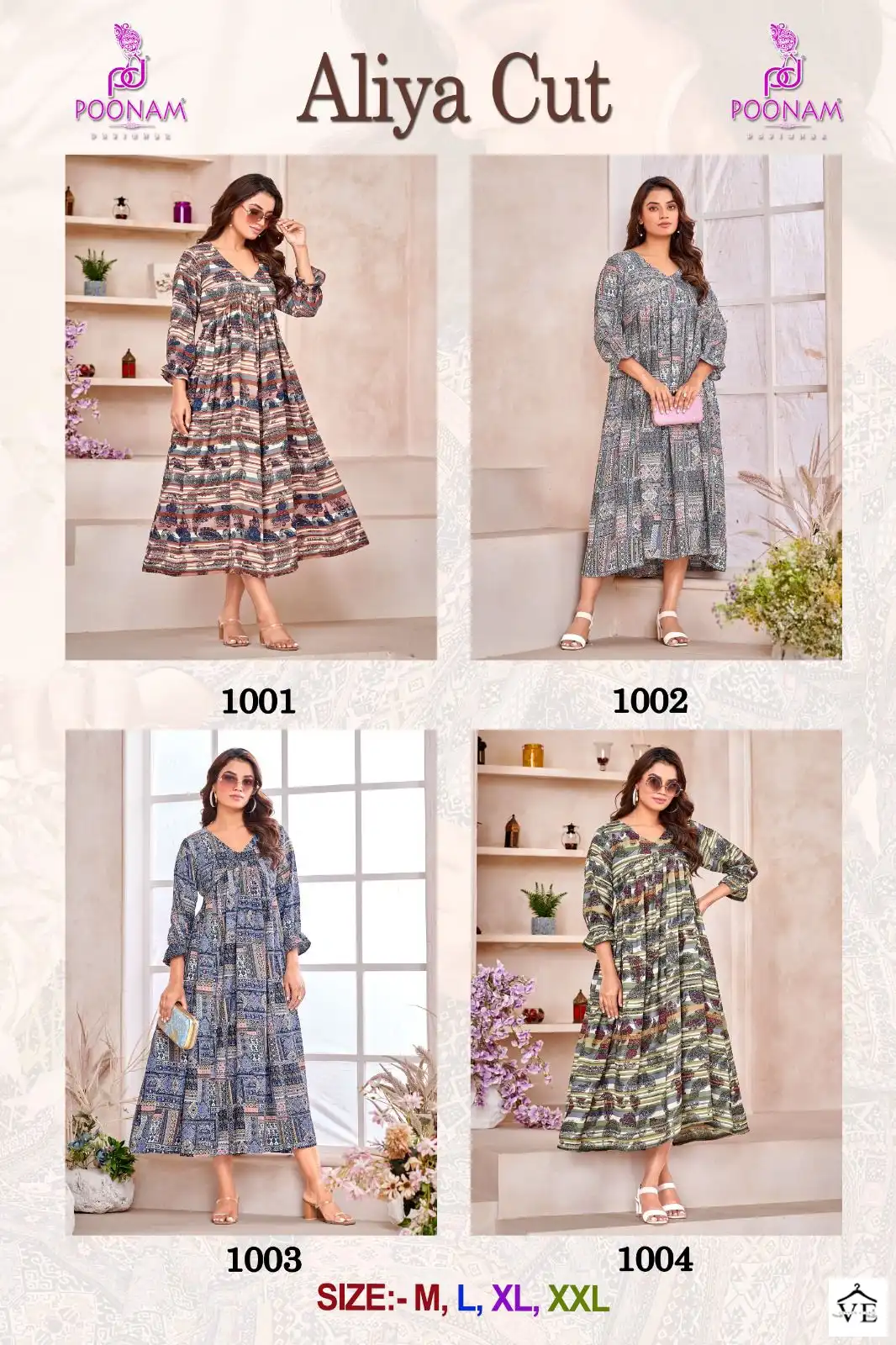 Poonam Designer Aliya Cut Rayon Wholesale Gown Catalog — Wholesale Kurtis, MPA wholesale from Surat — view 5