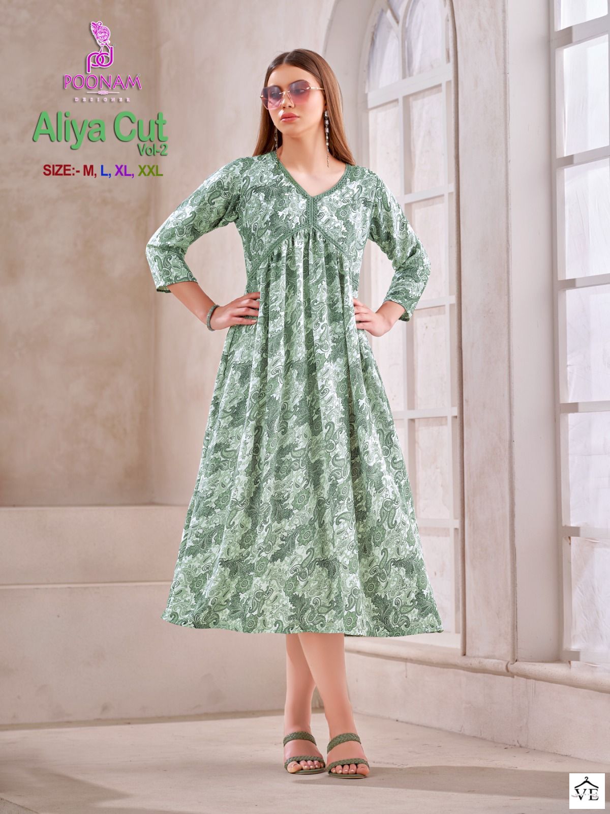 Poonam Designer Aliya Cut Vol 2 Imported Viscous Wholesale Gown Catalog — Wholesale Kurtis, MPA wholesale from Surat - Gallery Image 2