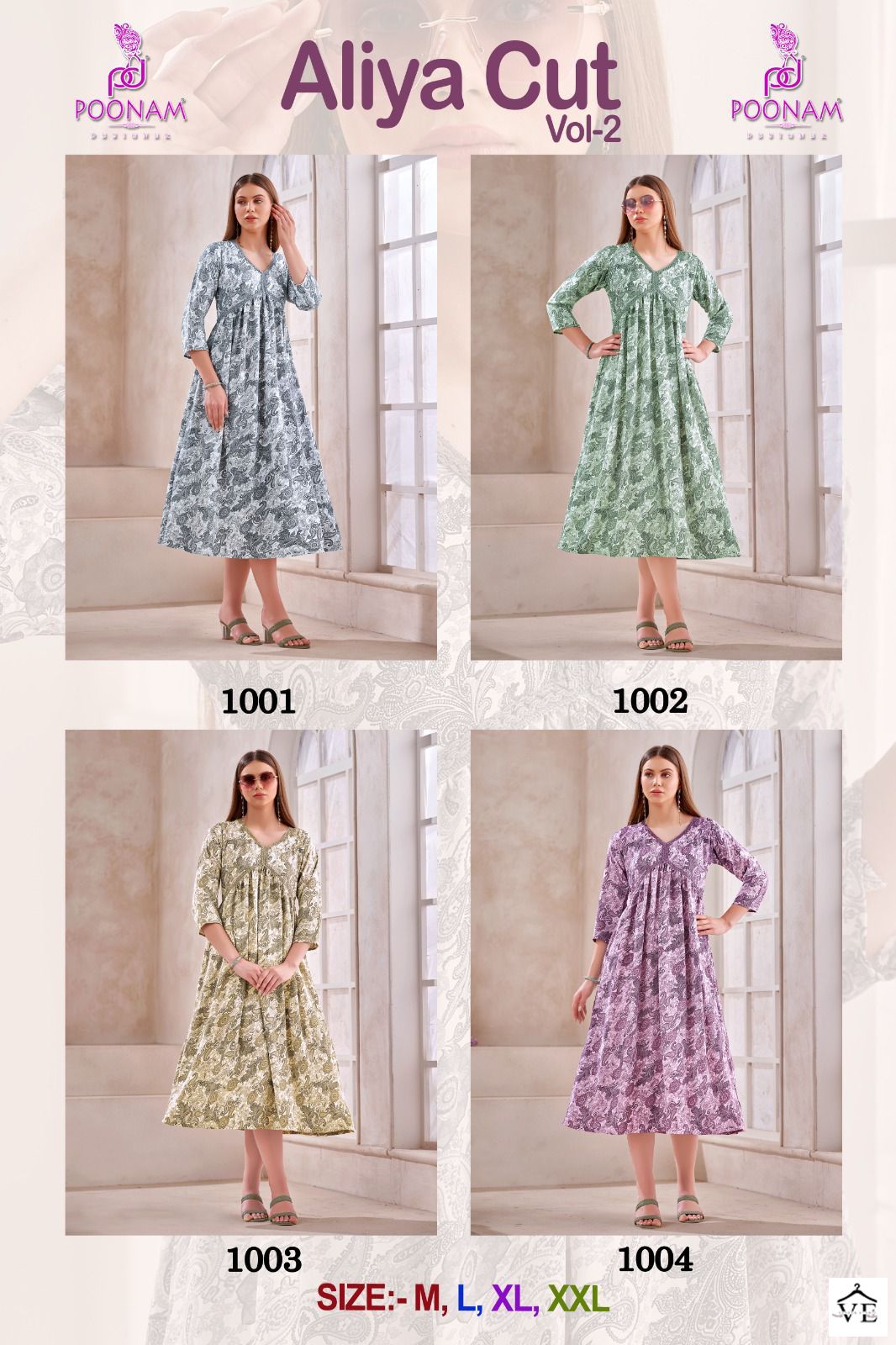 Poonam Designer Aliya Cut Vol 2 Imported Viscous Wholesale Gown Catalog — Wholesale Kurtis, MPA wholesale from Surat — view 6