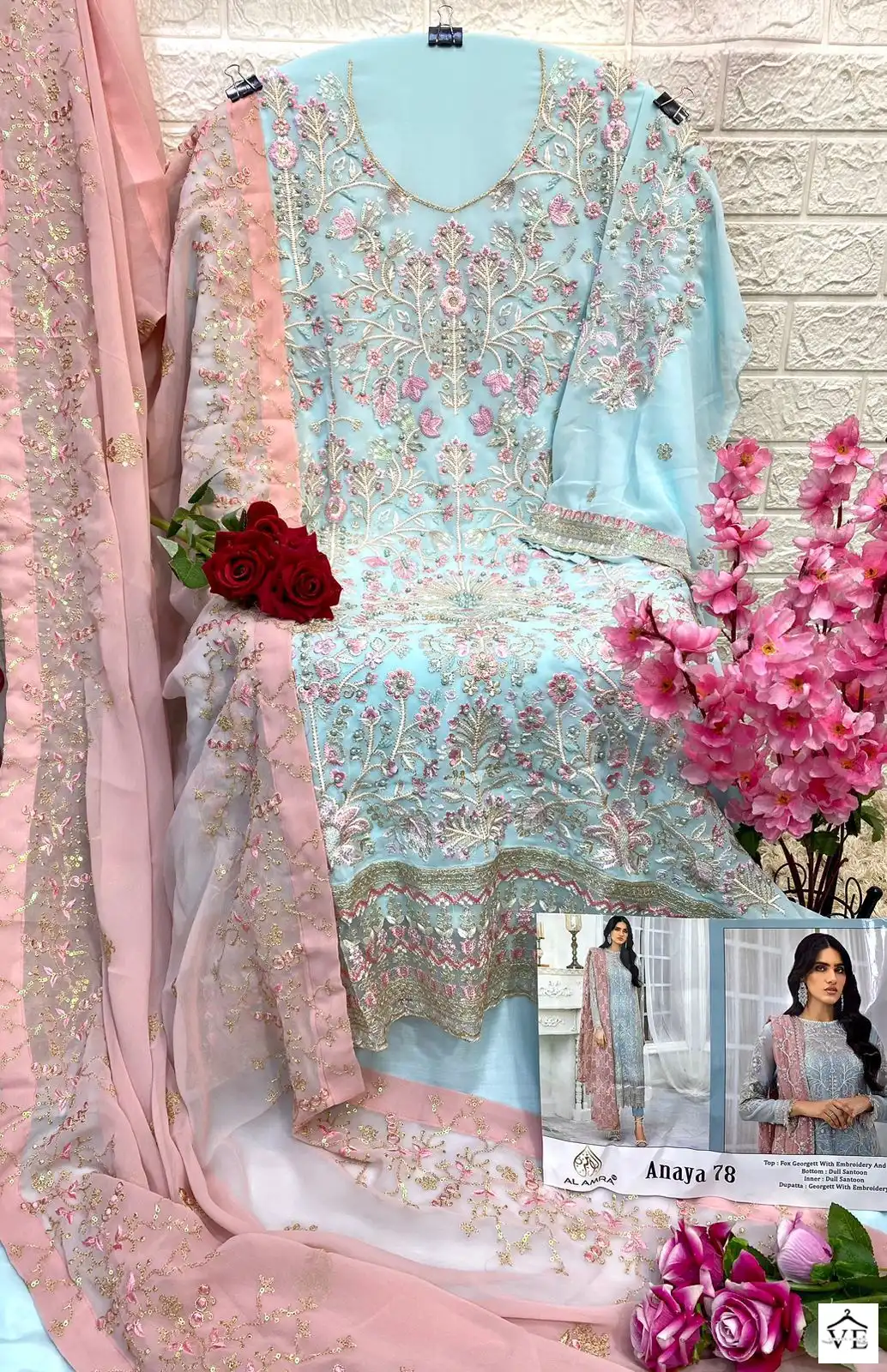 Al Amra Anaya ZF 78 Georgette Wholesale Pakistani Suit — Wholesale Salwar Suits, MPA wholesale from Surat — view 5