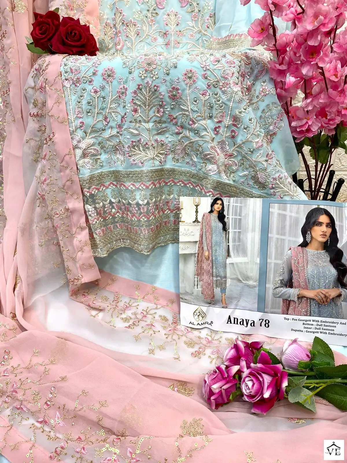 Al Amra Anaya ZF 78 Georgette Wholesale Pakistani Suit — Wholesale Salwar Suits, MPA wholesale from Surat - Gallery Image 4