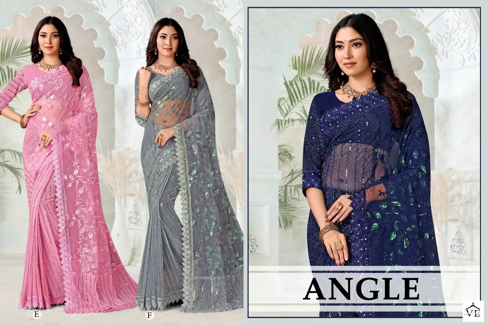 Ronisa Angle Imported Lycra Wholesale Sarees Catalog — Wholesale Sarees, MPA wholesale from Surat - Gallery Image 7