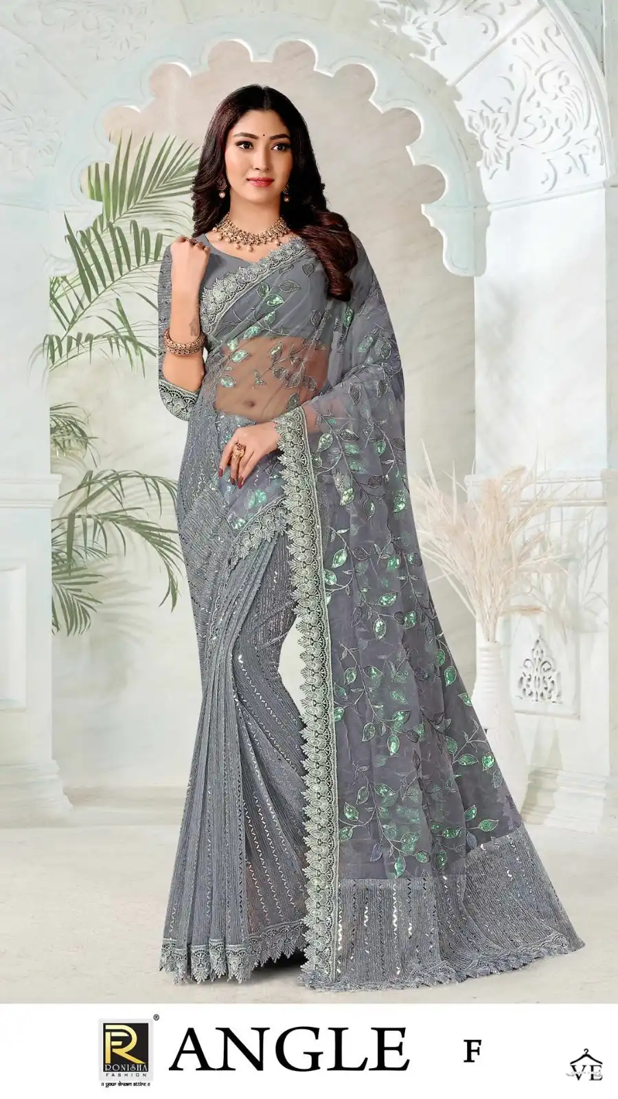 Ronisa Angle Imported Lycra Wholesale Sarees Catalog — Wholesale Sarees, MPA wholesale from Surat - Gallery Image 4