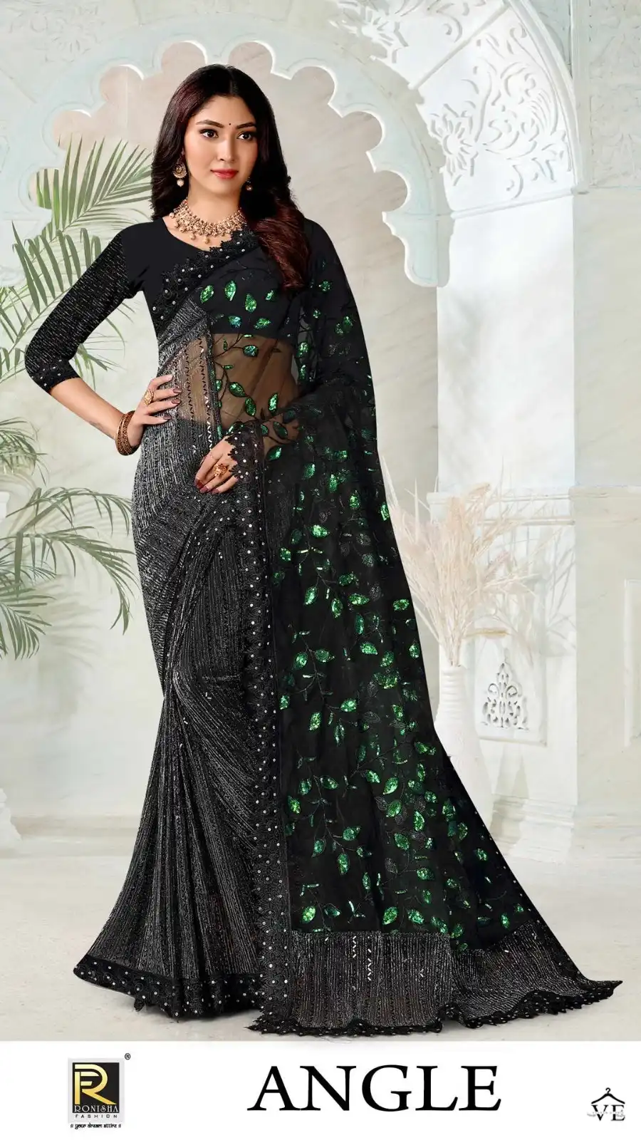 Ronisa Angle Imported Lycra Wholesale Sarees Catalog — Wholesale Sarees, MPA wholesale from Surat - Gallery Image 5
