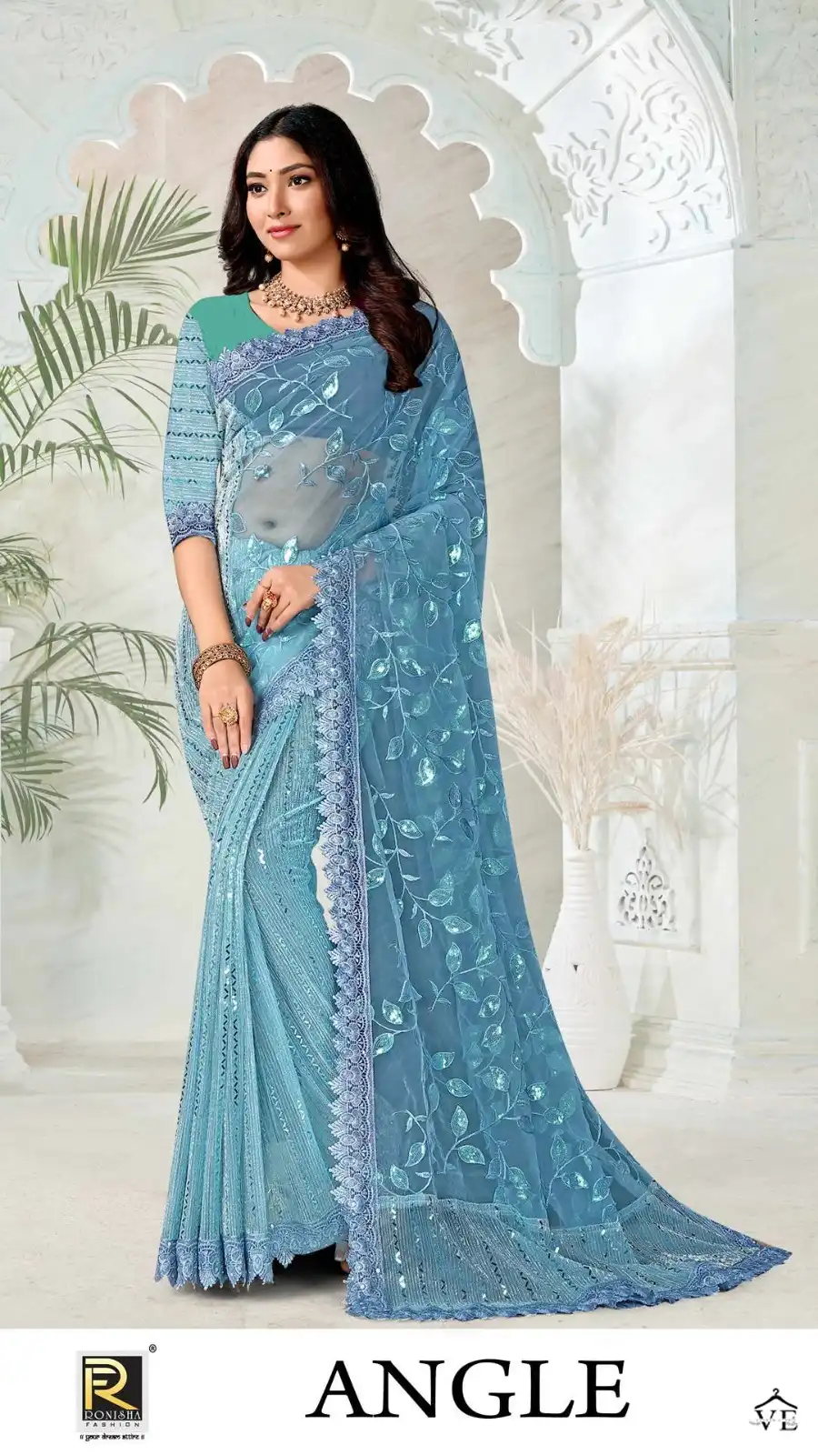 Ronisa Angle Imported Lycra Wholesale Sarees Catalog — Wholesale Sarees, MPA wholesale from Surat - Gallery Image 6