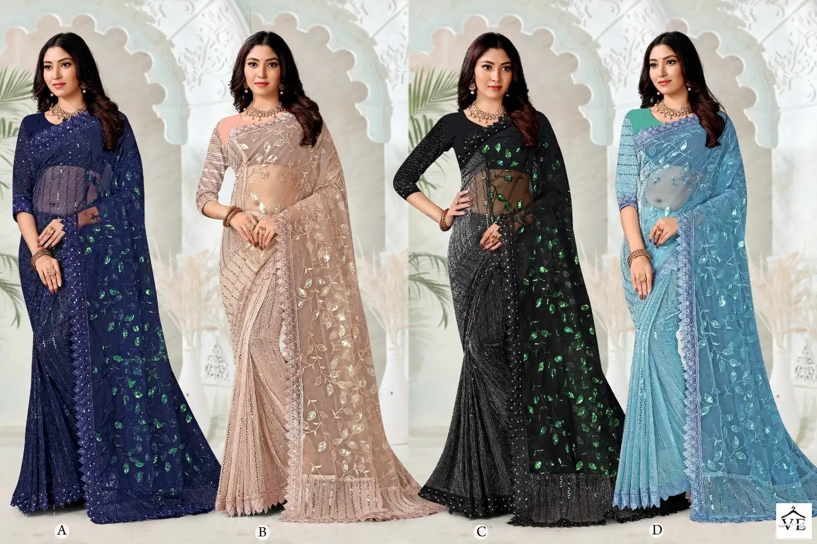 Ronisa Angle Imported Lycra Wholesale Sarees Catalog — Wholesale Sarees, MPA wholesale from Surat — view 8