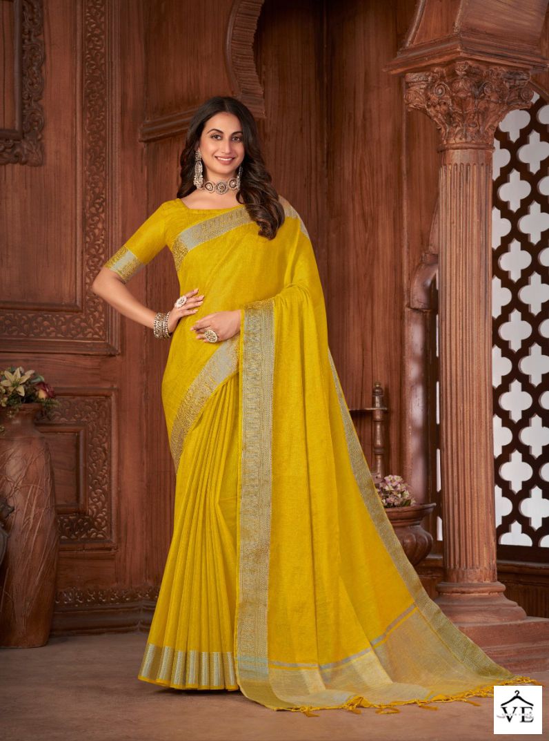 Vardan Ethnic Anuska Vol 1 Linen Khadi Silk Wholesale Saree Catalog — Wholesale Sarees, MPA wholesale from Surat — view 5