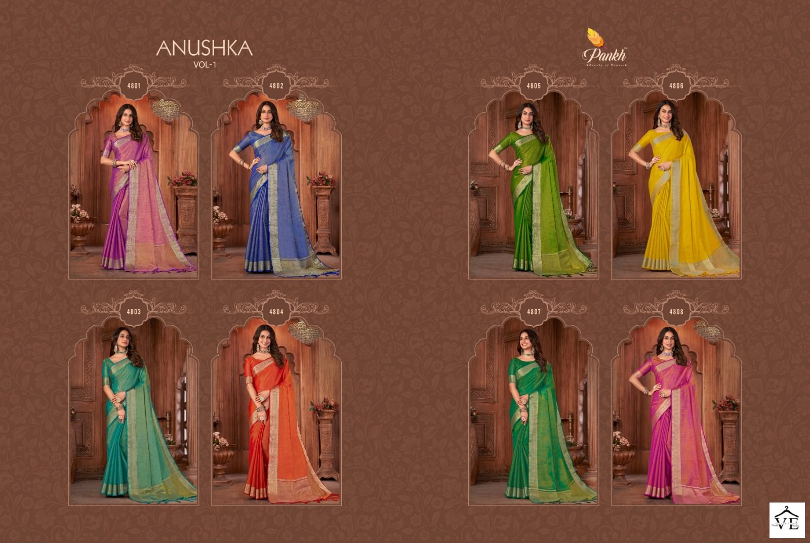 Vardan Ethnic Anuska Vol 1 Linen Khadi Silk Wholesale Saree Catalog — Wholesale Sarees, MPA wholesale from Surat — view 10