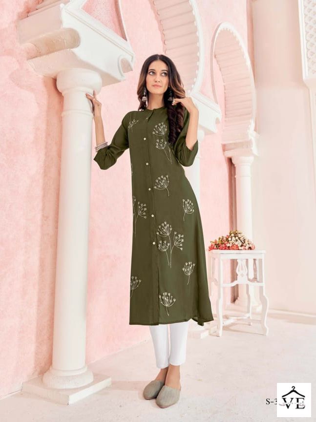 Vardan Ethnic Anvika Rayon Wholesale Kurti Catalog — Wholesale Kurtis, MPA wholesale from Surat — view 3