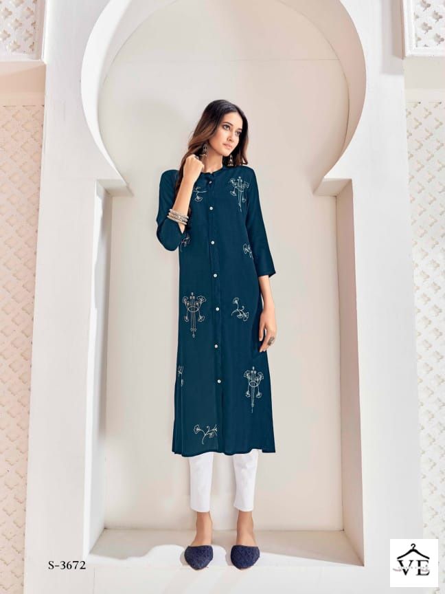 Vardan Ethnic Anvika Rayon Wholesale Kurti Catalog — Wholesale Kurtis, MPA wholesale from Surat — view 5
