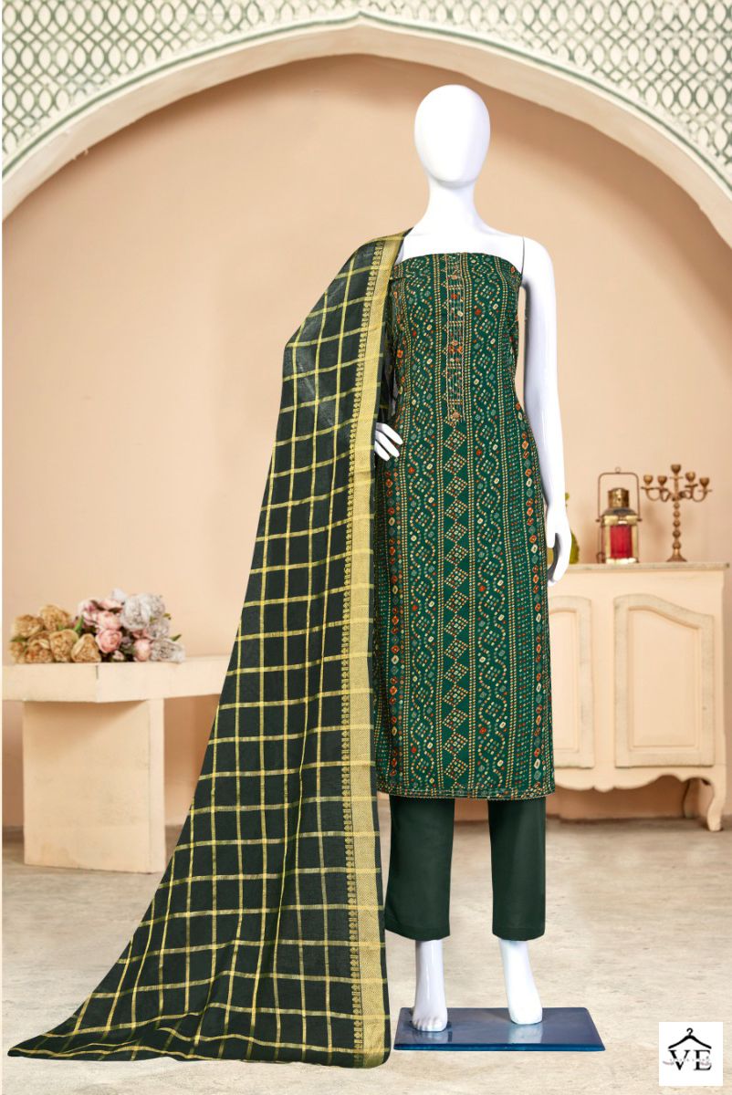 Bipson Bandhani 2061 Pure Cotton Wholesale Salwar Suit Catalog — Wholesale Salwar Suits, MPA wholesale from Surat - Gallery Image 3